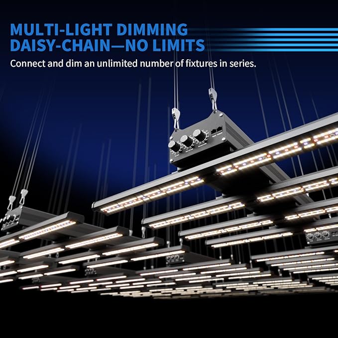 320W LED Grow Light with 7 Adjustable Spectrums (UV & IR), Dimmable Full Spectrum Plant Lamp for 3x3 ft Coverage, High-Efficiency Diodes for Indoor Seeding to Harvest, Silent Operation