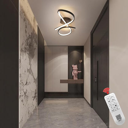 Modern LED Ceiling Light Fixture,30 Inch 22W Flush Mount Ceiling Chandelier,Dimmable Ceiling Lamp for Kitchen Bedroom Study Living Room Office Dining Room (Matte Black-S)
