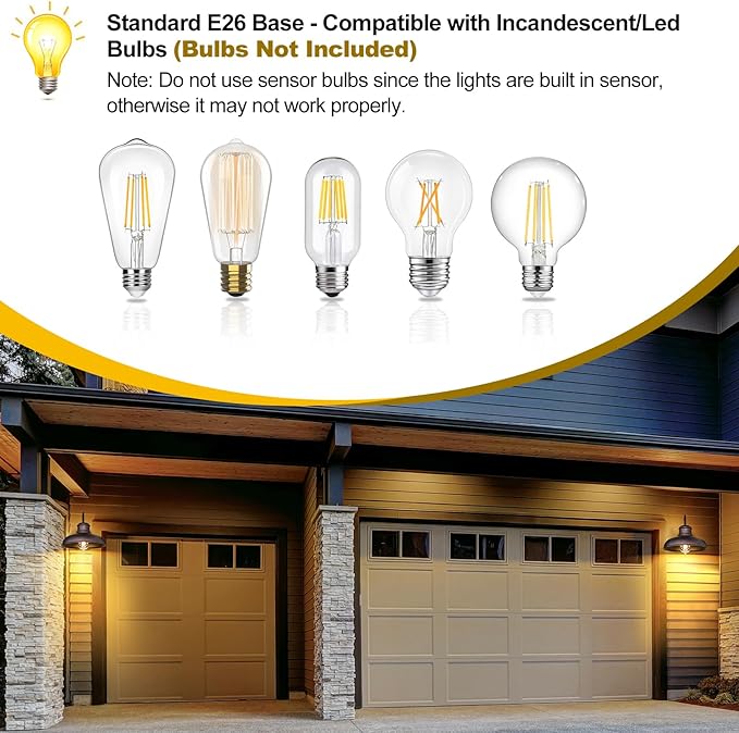 TOBUSA 2-Pack Dusk to Dawn Outdoor Wall Lights, Waterproof Farmhouse Gooseneck Barn Lights, 11.5'' Distressed Brown Outside Wall Sconces for House, Porch, Garage