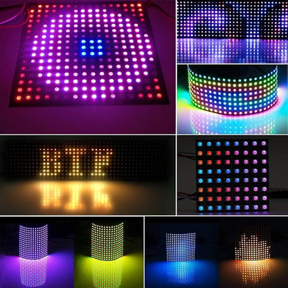 BTF-LIGHTING 2 Pack WS2812B ECO RGB Alloy Wires 5050SMD Individual Addressable 16X16 256 Pixel LED Matrix Flexible FPCB Full Color Works with WLED,SP802E Controllers Image Video Text Display DC5V
