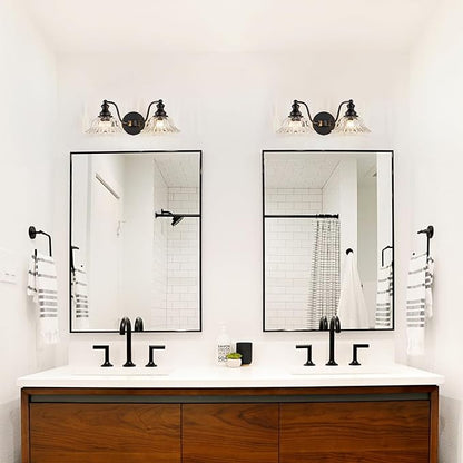 XIEDUN Farmhouse Bathroom Light Fixtures Black Vanity Lights for Bathroom 2 Light Vanity Light Fixtures