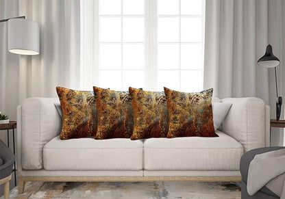 Emvency Set of 4 Throw Pillow Covers Brown Rust Colorful Metal Rusty Steel Iron Structure Wall Door Modern Abstract Decorative Square 20x20 Inches Pillowcases Home Decor Cases Cover