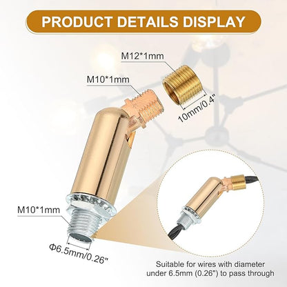 MECCANIXITY Sloped Ceiling Adapter, 180 Degree 46x15mm M10 Fine Thread Sloped Ceiling Light Fixture Adapter Kit for Ceiling Pendant Light Chandelier Track Suspend(Gold)