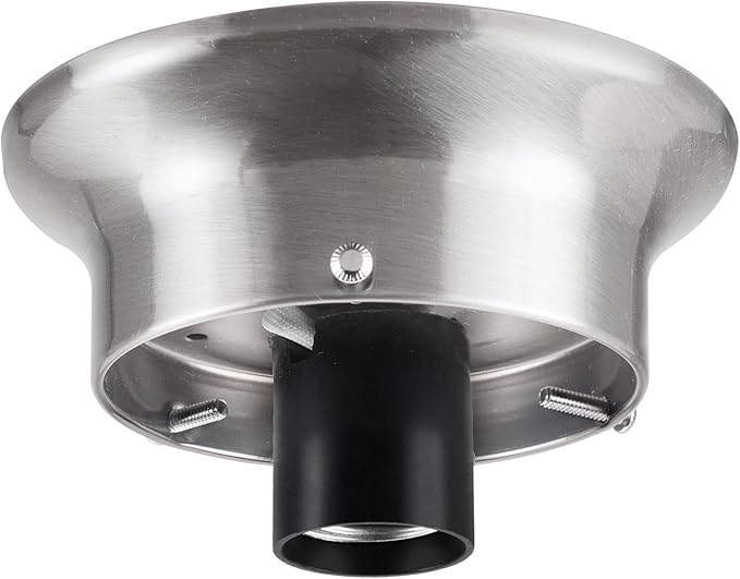 Aspen Creative 22102-09-1, Flush Mount Ceiling Fixture Shade Holder Kit in Brushed Nickel Finish 3-5/8" Fitter, 4-3/4" Diameter x 1-3/4" Height