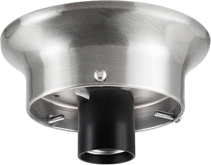 Aspen Creative 22102-09-1, Flush Mount Ceiling Fixture Shade Holder Kit in Brushed Nickel Finish 3-5/8" Fitter, 4-3/4" Diameter x 1-3/4" Height