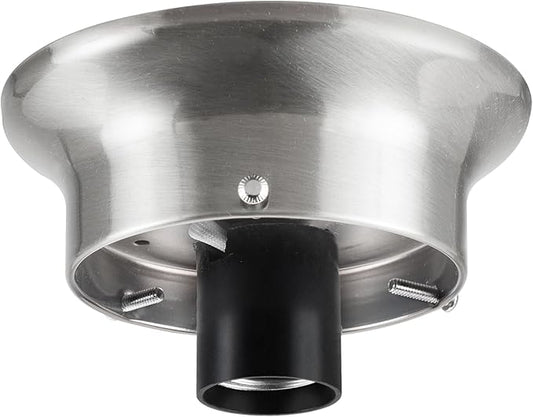Aspen Creative 22102-09-1, Flush Mount Ceiling Fixture Shade Holder Kit in Brushed Nickel Finish 3-5/8" Fitter, 4-3/4" Diameter x 1-3/4" Height
