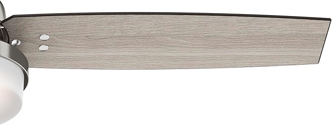 Hunter 52 inch Indoor Ceiling Fan with LED Light and Remote Control - Standard Mount Ceiling Fan, 3 Blades, For Bedroom, Living Room, or Kitchen - Sentinel 59157, Brushed Nickel