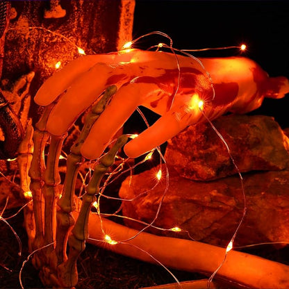 BrizLabs Orange Halloween Lights, 4 Pack 19.47ft 60 LED Orange Fairy Lights String, 2 Modes Battery Halloween String Light, Indoor Silver Wire Twinkle Light for Christmas Thanksgiving Party Carnival