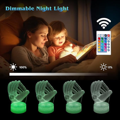 Baseball Night Light Gifts for Boy, 3D Baseball Bedside Lamp,16 Color Change Decor Lamp with Remote & Smart Touch, Gifts for Christmas Birthday Boys Men Gir