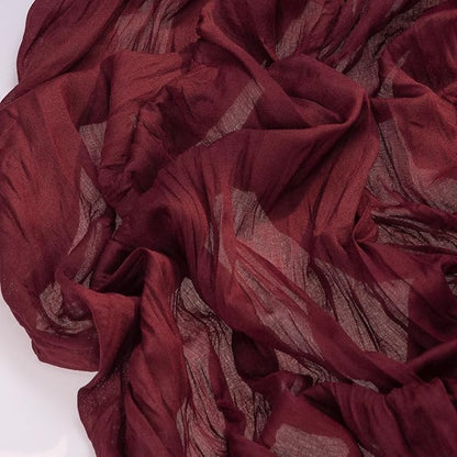 Socomi 6pcs Burgundy Red Summer Cheesecloth Table Runner Boho Rustic Gauze 120 inch 10FT Cheese Cloth Sheer Runner for Wedding Party Baby Shower Birthday Home Decor Holiday Decorations
