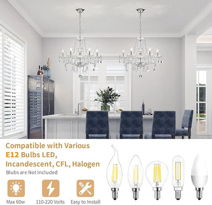 Crystal Chandelier Light Fixture, Modern K9 Crystal Chandelier Dining Room Light Fixture, Crystal Pendant Ceiling Light for Bedroom Modern Lighting Fixture for Living Room Kitchen Island Hallway