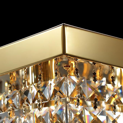 Modern Crystal Chandelier for Dining Room,10-Light K9 Rectangle Farmhouse Chandeliers,Gold Chandeliers,Pendant Light Kitchen Island Bar Bedroom Party Wedding Hotel