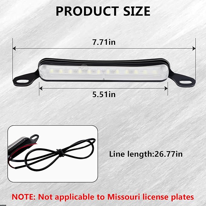 BFXM LED License Plate Light 12 V DC Universal License Plate Lights, Waterproof Tag Lamp Assembly Replacement LED Plate Light for Car Trailer UTV ATV Truck RV Boat