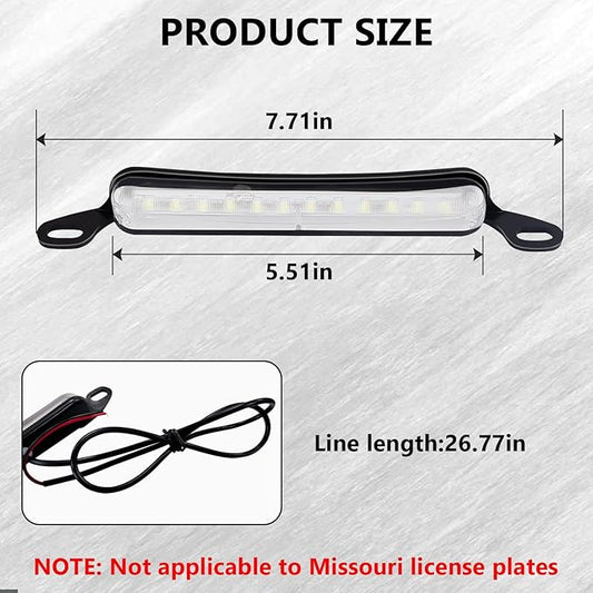 BFXM LED License Plate Light 12 V DC Universal License Plate Lights, Waterproof Tag Lamp Assembly Replacement LED Plate Light for Car Trailer UTV ATV Truck RV Boat