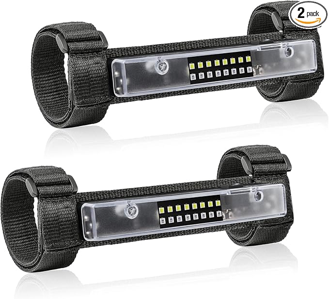 UTV Interior Dome Light with Switch, FASTCHOY AUTO Roll Bar Cage Mount Dome Light Battery Powered Universal Roll Bar Mount Lights for UTV ATV Side by Side Can-Am Polaris RZR - White/Green (2 Pack)
