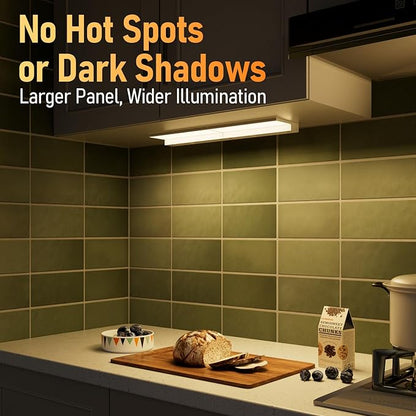 TORCHSTAR Ultra-Slim LED Under Cabinet Lighting Fits 12 Inch Cabinets, 5CCT 8W 600LM, Hardwired & Plug-in, 120V CRI90 Linkable Dimmable Thin Under Counter Lights for Kitchen, ETL T24