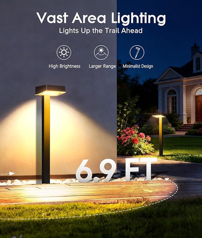 ELECLINK Solar Pathway Lights Outdoor, 6 Pack Garden Lights Solar Powered Path Lights with Bigger LED Lens, 2 Light Modes Waterproof Outdoor Solar Light for Yard Driveway Walkway Landscape Patio Lawn