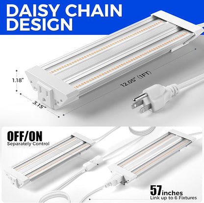 Barrina TX18 1FT LED Grow Light, 18W(90W Equivalent), High PPFD, Super Bright, Full Spectrum Hanging Grow Light from Seedling to Flowering, Vegetables with On/Off Switch, Linkable, 1 Pack