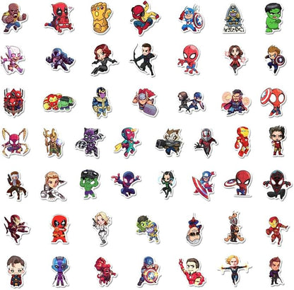 200PCS Cartoon Character Superhero Stickers for Kids Waterproof Vinyl Superhero Stickers Bulk for Water Bottles Skateboard Luggage Laptop Bumper Boys Teens Adults