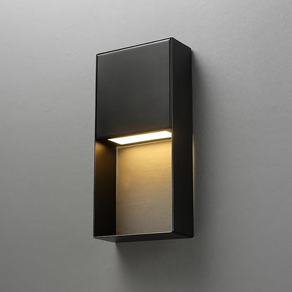 Globe Electric 60000171 7.5W LED Integrated Outdoor Wall Sconce, Matte Black, 400 Lumens, 2700 Kelvin, 80 CRI