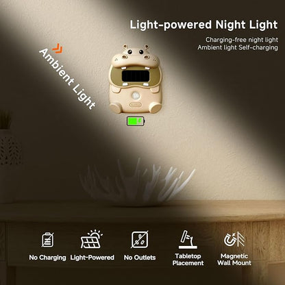 Light-Powered Motion Sensor Night Light, Magnetic Wall Mount/Tabletop, Auto On/Off, 3000K Warm White for Bedroom, Hallway, Bathroom, Kids Room, Best Thoughtful Gift for Holiday & Birthday