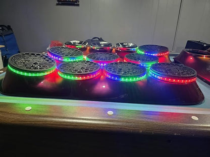 4PCS 6.5" RGB Dream Color Chasing Symphony LEDs Addressable Speaker Rings Lights with Wireless RF Remote Bluetooth App Control Coaxial Speaker Lights Slingshot