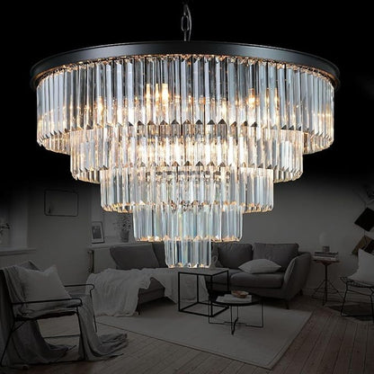 Luxury Modern Crystal Chandeliers Lighting Contemporary Pendant Chandelier Ceiling Lamp Lights Fixture 5-Tier (10 Lights) for Dining Room Living Room Hotel