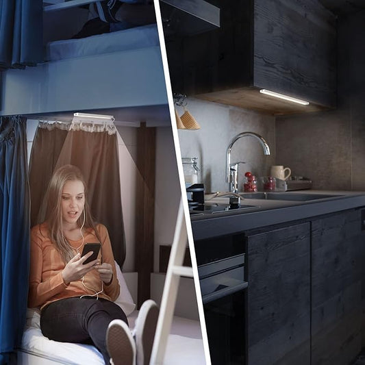 DWEPTU 12 Inch Under Cabinet Light, Closet Light - Magnetic & Stick Mount, Flicker-Free Eye-Care Lighting, USB Powered Bright Lights for Kitchen, Room,Shelf (AC Adapter Included)