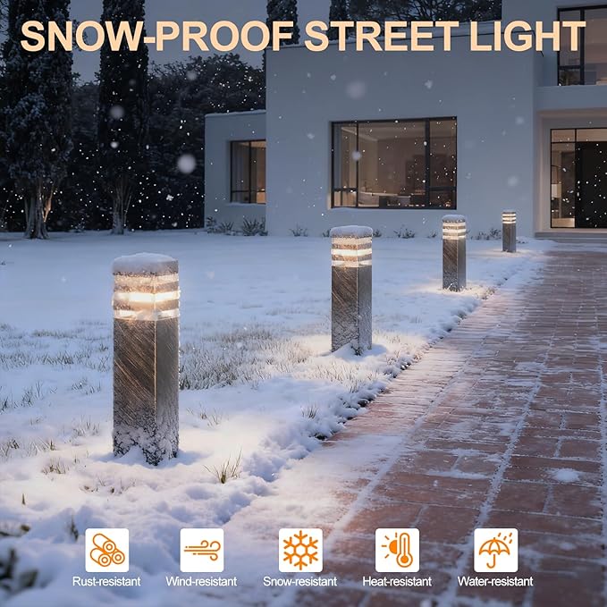 SLAWA 15In Pathway Lights Bronze E26 Outdoor Landscape Path Lights Die-Casted Aluminum Walkway Lights Modern Landscape Sideway Lighting IP65 Waterproof Patio Porch Exterior Floor Lamp with Bulbs