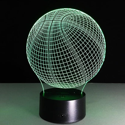 Ticent 3D Lamp Basketball Round Shape, 7 Color Changing Night Light Smart Touch Switch LED Lighting Creative Gift Toys Decorations