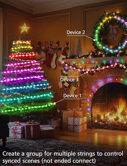 Smart Color Changing Globe String Lights, 33Ft 16 Million Colored Fairy Lights Plug in APP & Remote Control DIY Music Sync Twinkle Light for Bedroom Classroom Christmas Decor Christmas Gift