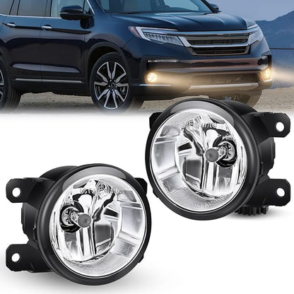 Nilight Fog Lights Assembly Compatible with 2013 2014 2015 2016 2017 2018 2019 2020 Honda City CRV CRZ Civic Crosstour Ram Promaster Jeep Cherokee Compass Acura TSX ILX RDX Chrysler