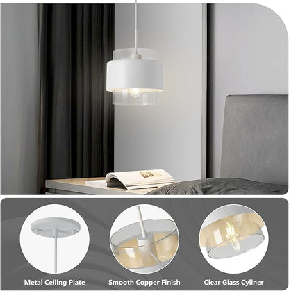 9.8" Modern Pendant Lights Kitchen Island, Industrial Pendant Lighting with Durable Metal Shades, Adjustable Hanging Light Fixtures for Kitchen Island Living Room Hallway,2 Pack