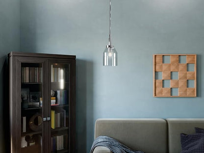 Kichler Madden 1-Light Mini Pendant Light Fixture with Clear Glass in Chrome, Kitchen Island Hanging Light Ceiling Mount for Bathroom or Kitchen (7" x 15"), 52725CH