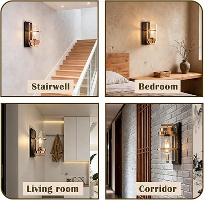 Rose Gold Wall Sconce,Modern Sconce Wall Lighting,Gold Wall Light Hardwired,Wall Sconce for Livingroom,Bathroom(No Bulbs)