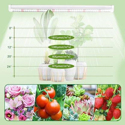 GYTF T5 LED Grow Lights, 1.4Ft 5000K Full Spectrum White Grow Lights for Indoor Plants Strip, Greenhouse Succulent Seed Starting, End-to-End Design