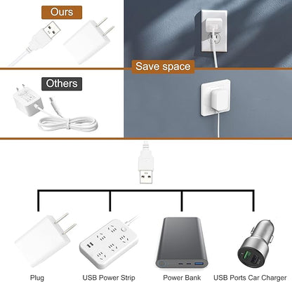 JUSJUBR Plug-in Under Cabinet Lighting, 2pcs 12 Inch Dimmable Closet Light, Cold White 6000K Linkable USB LED Light Bar, Memory Function, Under Counter Lights for Kitchen, Desk, Workspace