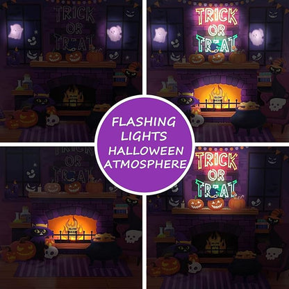 Halloween card，with light and music, 3D pop-up for blowing stove, music playing 'happy halloween' - Blessings, for Kids, Friend, Halloween cardirlfriend, Husband, Him, Women impresses (Purple)