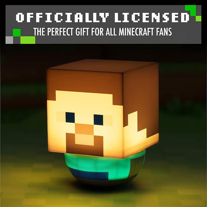 Paladone Steve Swaying Night Light for Kids | Officially Licensed Minecraft Bedroom Decor, Multicolour, one Size