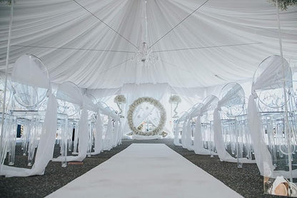 AK TRADING CO. 120" Wide (10ft Wide) X 120 Yards Roll - Sheer Voile Chiffon Fabric - Perfect for Draping Panels and Masking for Weddings, Parties & Events, Tent Draping - White