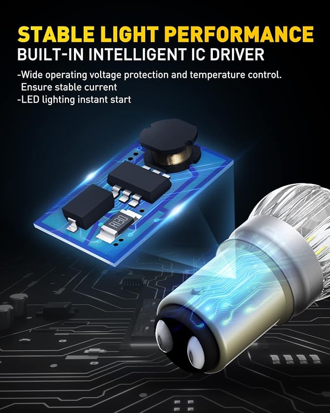 AUXITO 1157 LED Bulb White, 400% Brighter 1:1 Size, 7528 2057 2357 BAY15D LED Lights for Reverse Backup light, Tail Light, Brake Signal Light, DRL, Pack of 2