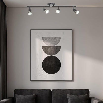 Kira Home Langford 27" Modern 4-Light Directional Track Wall/Ceiling Light + 4W LED Bulbs, Adjustable Heads, Black Finish