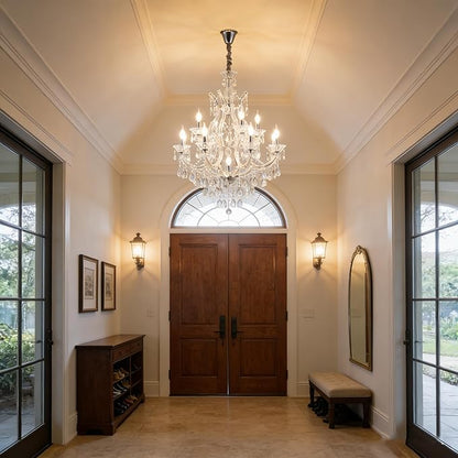 Luxurious Crystal Chandeliers Lighting for Living Room, 13-Light Modern Transparent K9 Crystal Chandeier Light Fixtures for Kitchen Island, Dinning Room, Entryway Foyer (13 Lights 2-Tier)