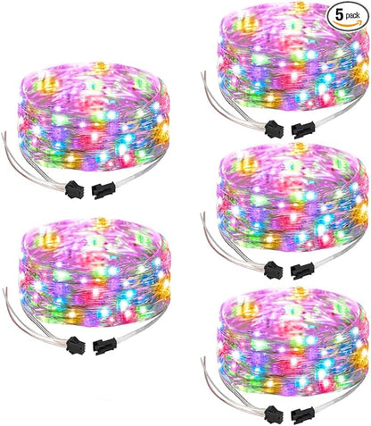 BTF-LIGHTING Chasing Dream Full Color Twinkle Decorative Light 5Pack 16.4ft Total 250LED Addressable WS2812B IC Fairy String DC5V for Kid's Bedroom, Christmas Tree, Party(No Adapter or Controller)