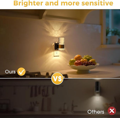 L LOHAS LED Night Light, Modern Night Lights Plug into Wall, 3000K Soft Warm 0-100LM Adjustable Night Lights,Automatic Nightlights Plug in with Dusk to Dawn Sensor for Rooms Bathroom Hallway Decor