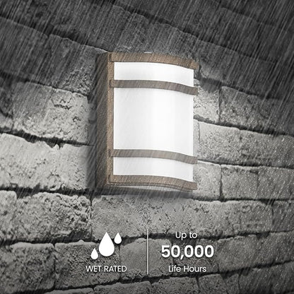 Feit Electric Decorative Outdoor Wall Light, 1900 Lumens, 4000K Bright White, Dusk-to-Dawn Photocell Sensor, Weather-Resistant LED Exterior Wall Sconce, Half-Moon Design, S10.5WM/840/BZ