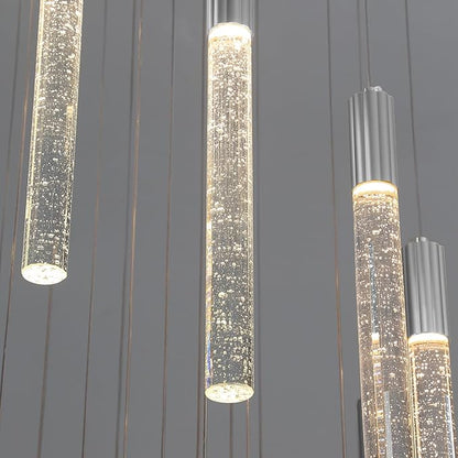 Small Chrome 1 Light Modern Crystal Pendant Light - Adjustabled 60in Long Crystal Chandelier LED Dimmable Pendant Light for Bedside Island Kitchen Living Room