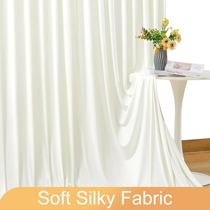 6 Panels Ivory Backdrop Curtain for Wedding Parties Wrinkle Free Ivory Photo Curtains Backdrop Drapes Fabric Decoration for Baby Shower Photoshoot 30ft(W) x 10ft(H)