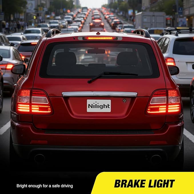 Nilight Third Brake Light Tail High Mount 3rd Stop Lights Smoked Lens Compatible with Toyota Land Cruiser 1998 1999 2000 2001 2002 2003 2004 2005 2006 2007 Van SUV Rear Center Cab Lamp