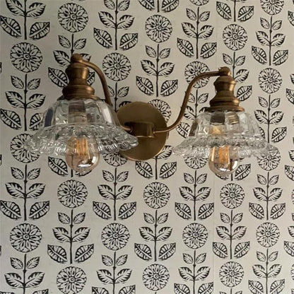 XIEDUN Bathroom Vanity Lights Over Mirror Vintage Bathroom Light Fixtures 2 Light Brass Vanity Lights for Vanity Lighting Fixtures